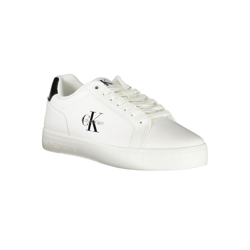 Teniși Calvin Klein din piele albă pentru bărbați
