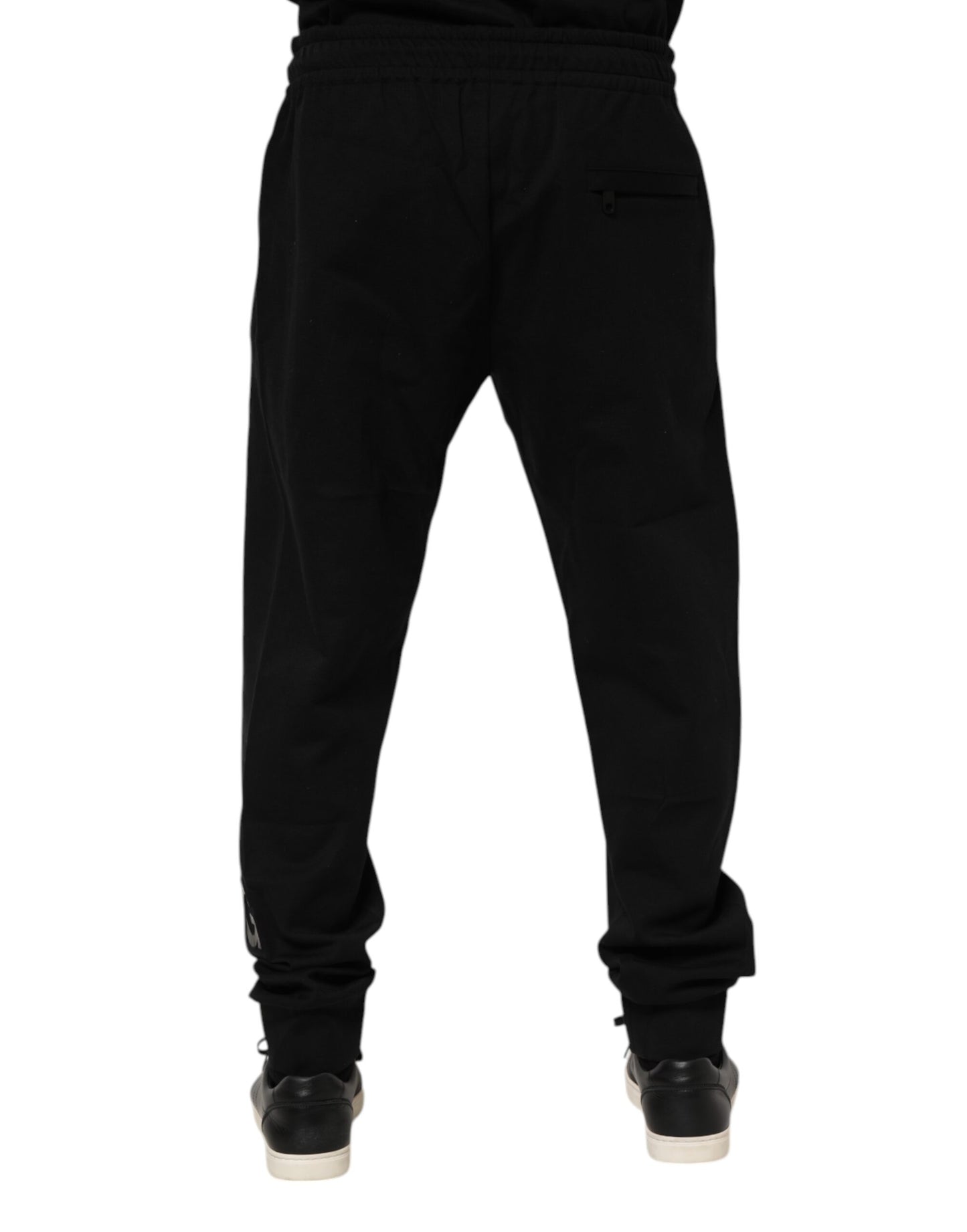 Dolce & Gabbana Black Cotton Men Jogger Sweatpants Pants
