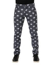Blugi Dolce & Gabbana gri închis cu logo din bumbac și slim skinny din denim