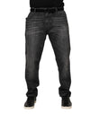 Blugi Dolce & Gabbana gri din denim spălat, lejer, din bumbac