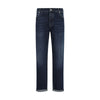 Brunello Cucinelli Blue Cotton Straight-Leg Jeans