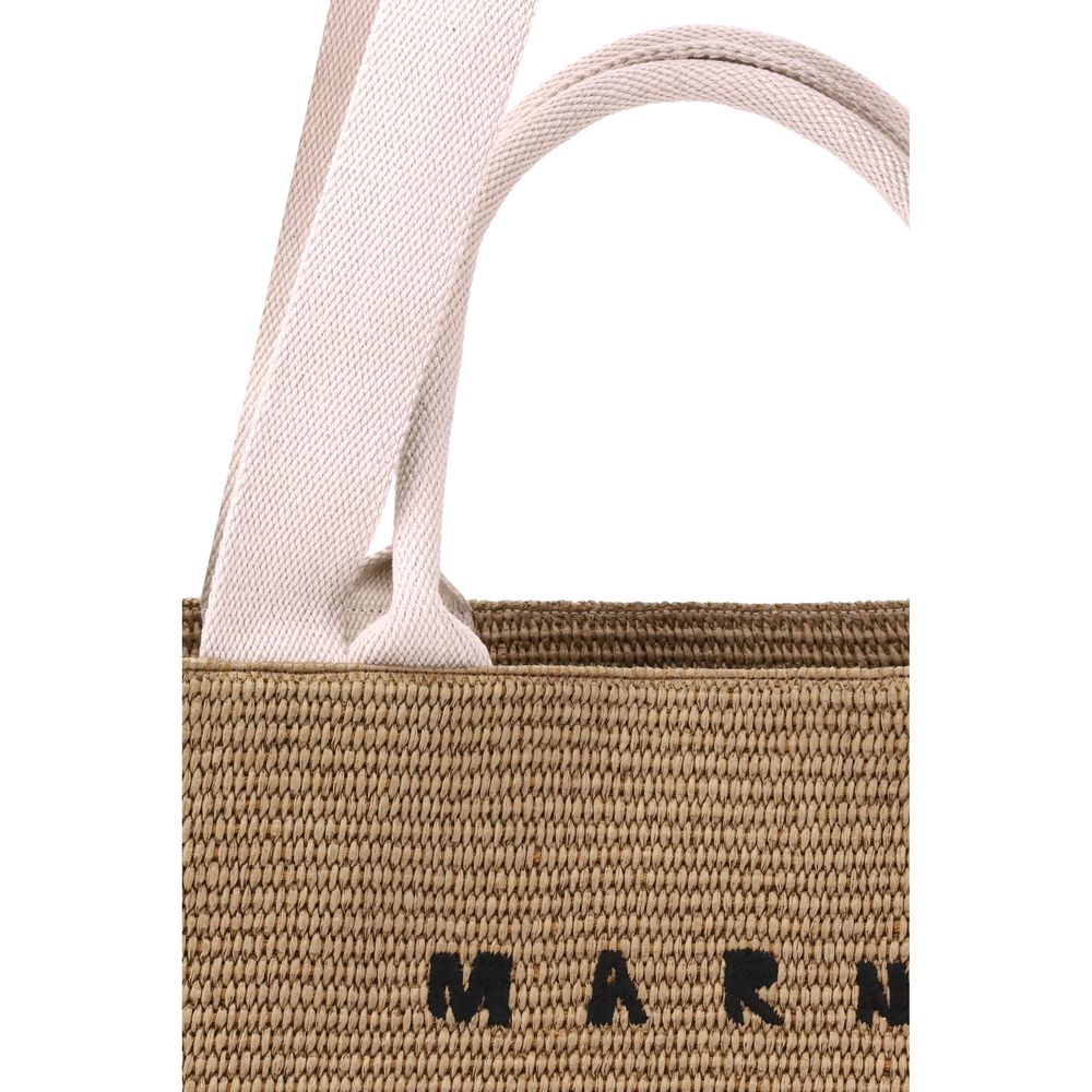 Geantă tote Marni cu efect de rafie