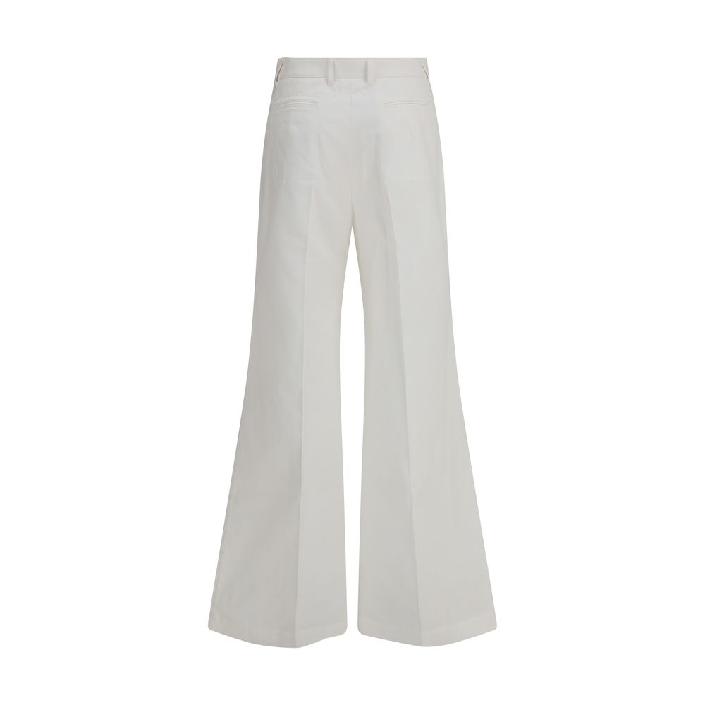 Chloé White Cotton Flared Pants