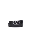 Valentino Garavani Black Calf Leather Bos Taurus Regular Belt