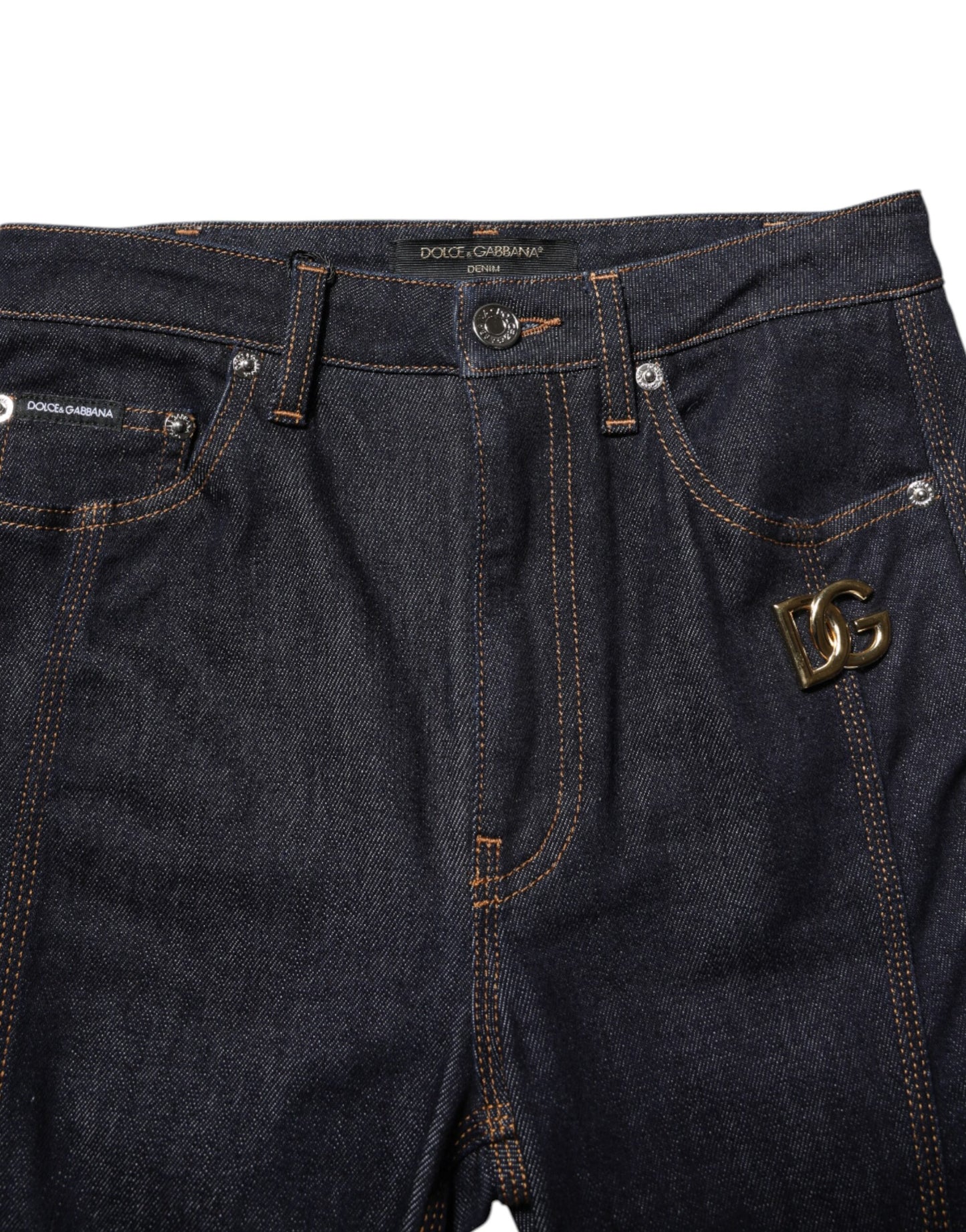 Dolce & Gabbana Sorte Bomulds Bootcut Denim Jeans med Mellemhøj Talje