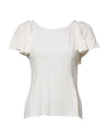 Dolce & Gabbana White Round Neck Short Sleeves Blouse Top
