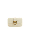 PINKO White Calf Leather Bos Taurus Shoulder Bag