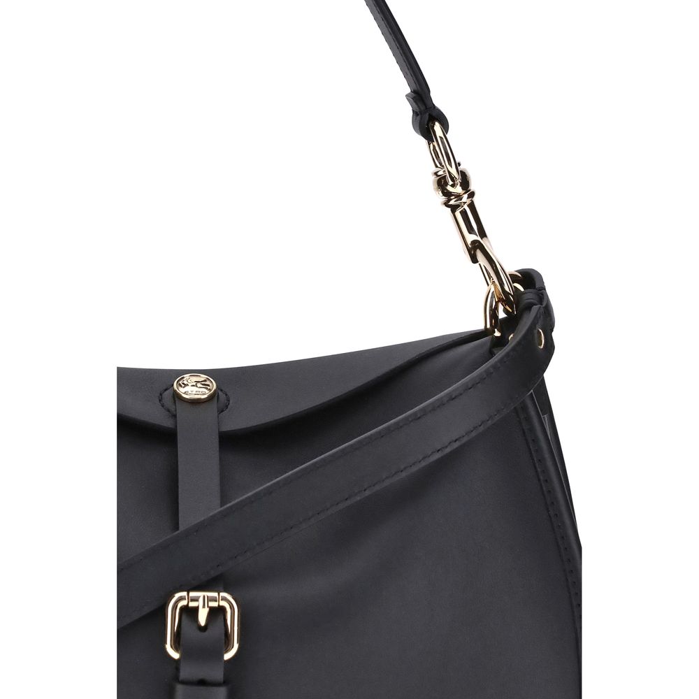 Etro Black Calf Leather Bos Taurus Shoulder Bag