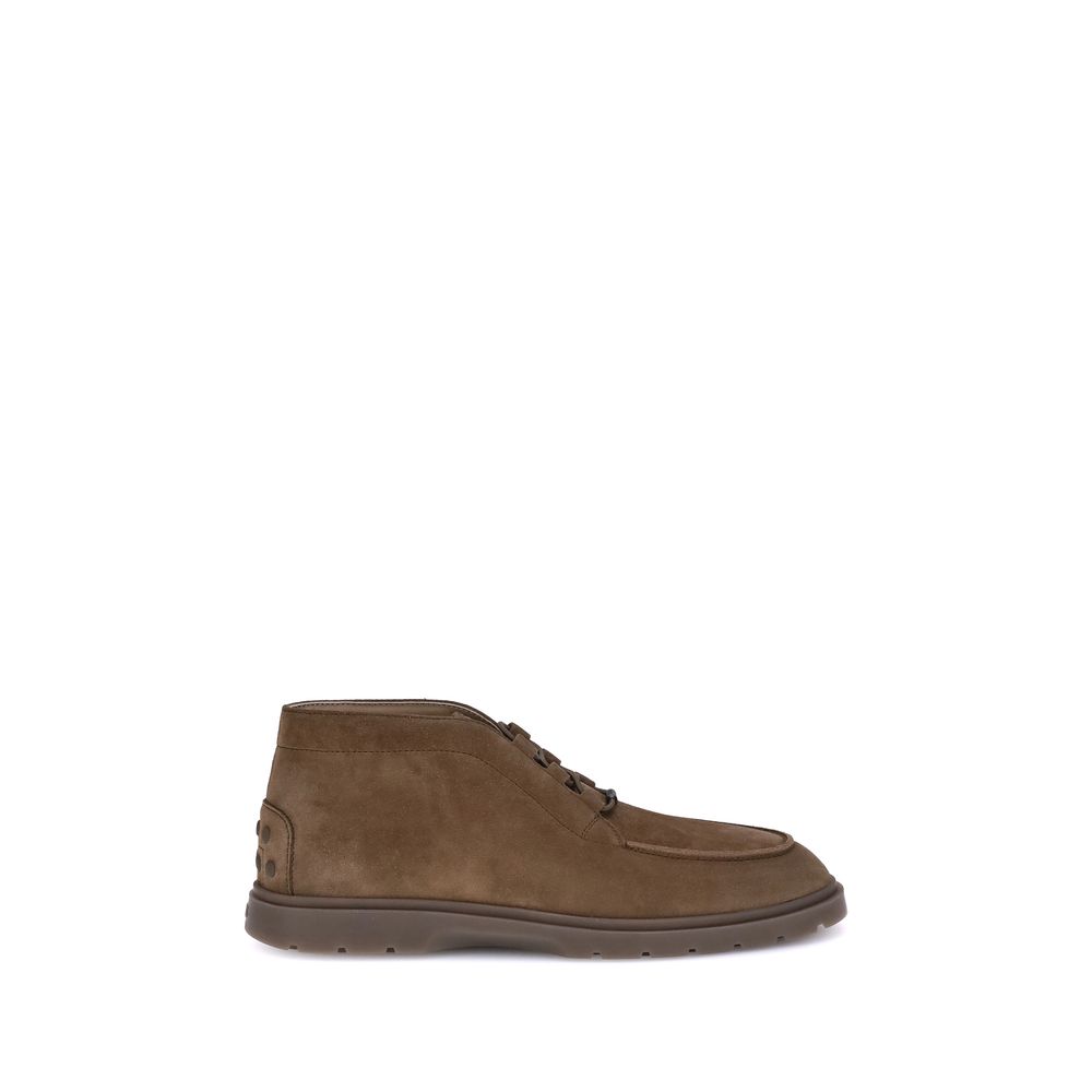 Tod's Brown Calf Leather Bos Taurus Lace-Up Boots