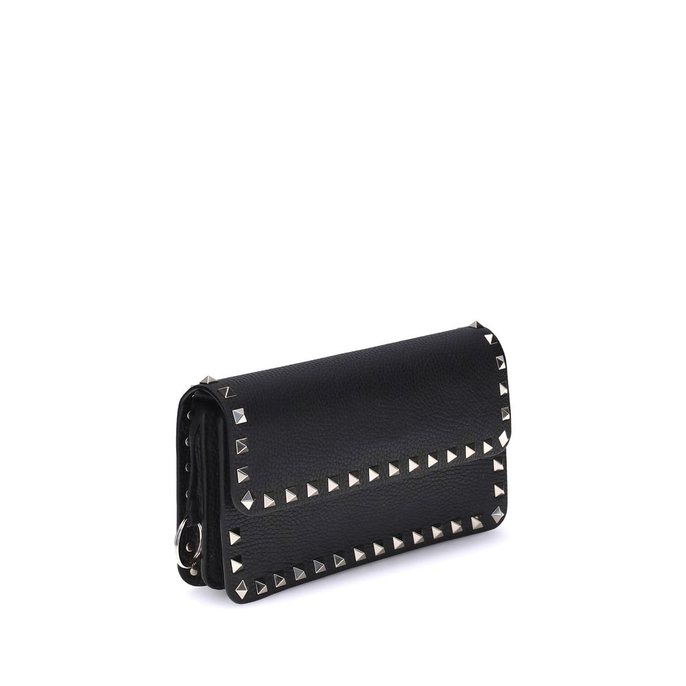Valentino Garavani Black Calf Leather Bos Taurus Clutch Bag