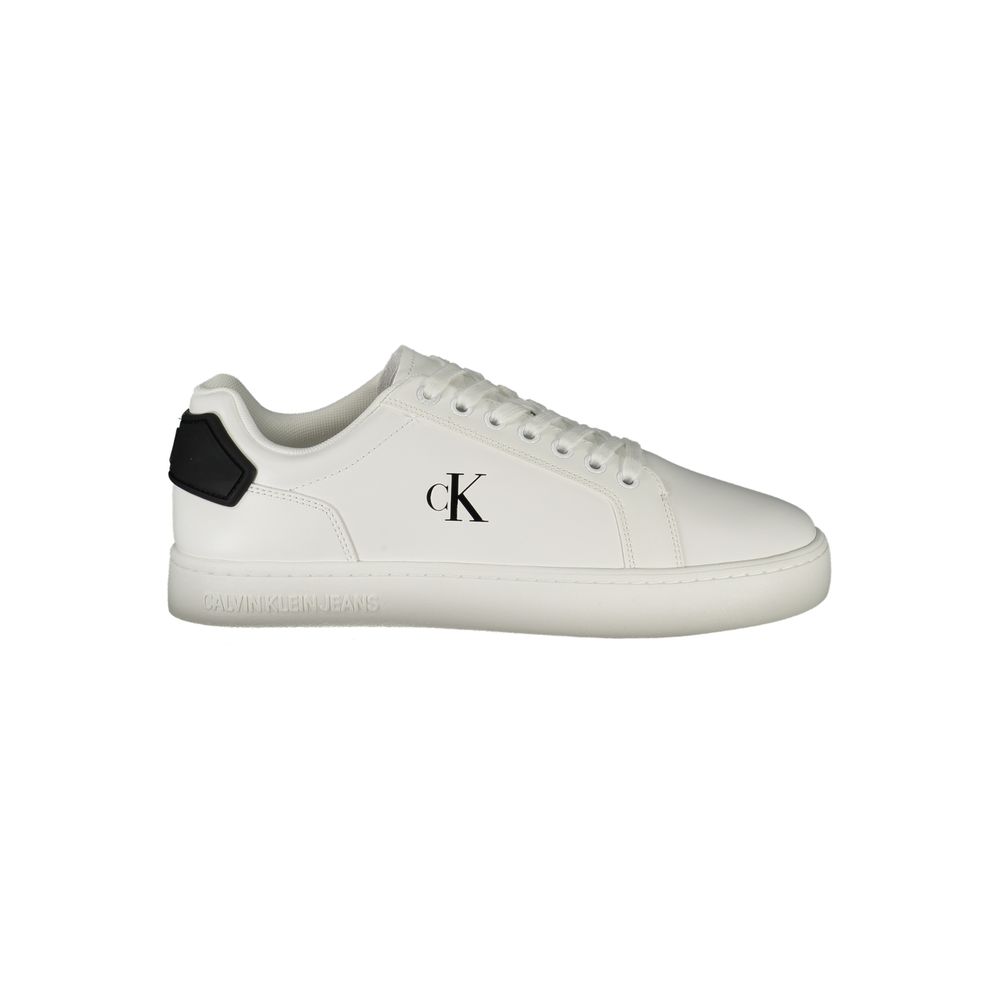 Teniși Calvin Klein din piele albă pentru bărbați