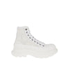 Alexander McQueen White Raffia High Top Sneakers