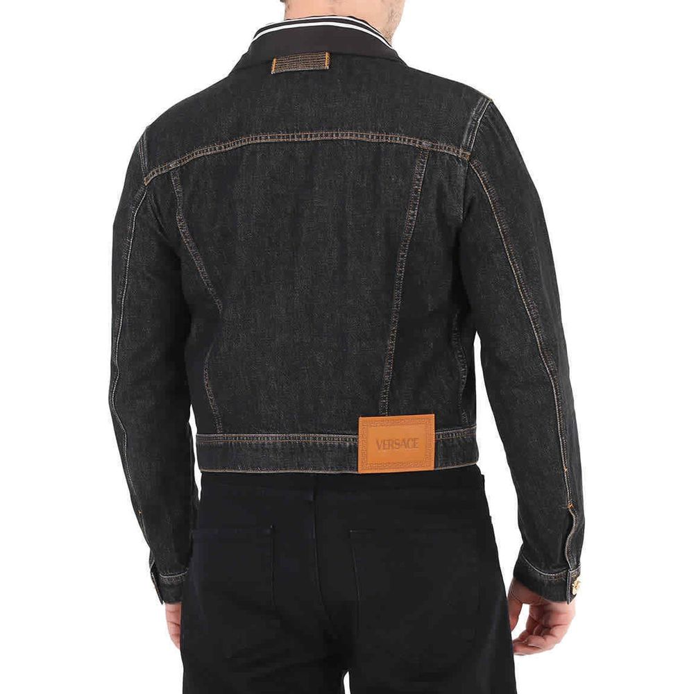 Jachetă din denim cu motiv Medusa de la Versace