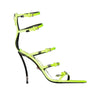 Versace Yellow Silk Stiletto Heel Sandals