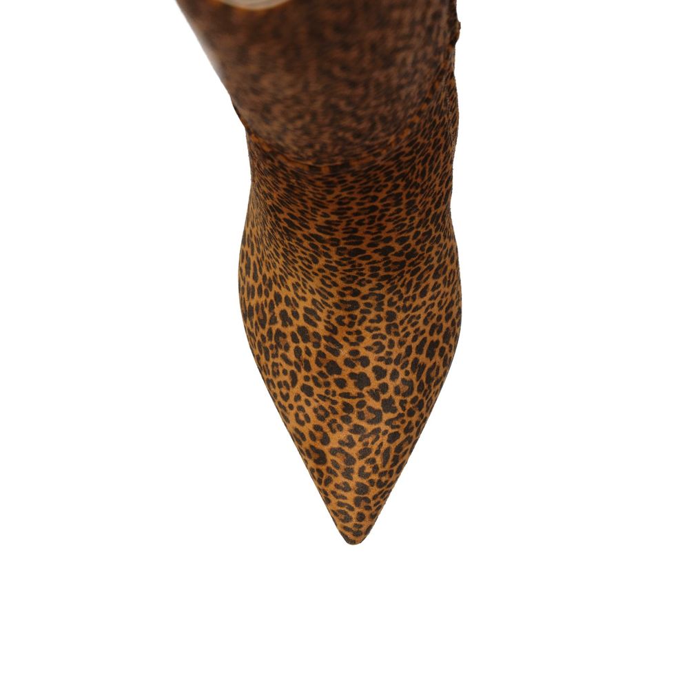 Cizme din piele cu imprimeu leopard Sergio Rossi