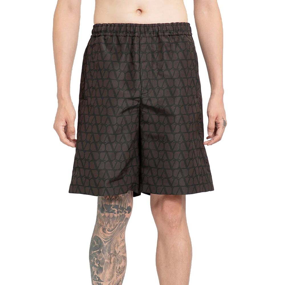 Pantaloni scurți de mătase cu logo Valentino