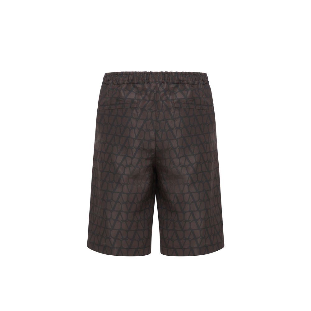 Pantaloni scurți de mătase cu logo Valentino