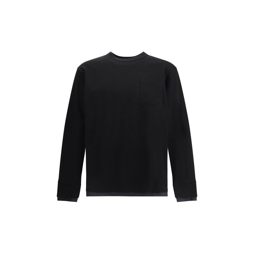 Jersey cu mânecă lungă din bumbac Sacai
