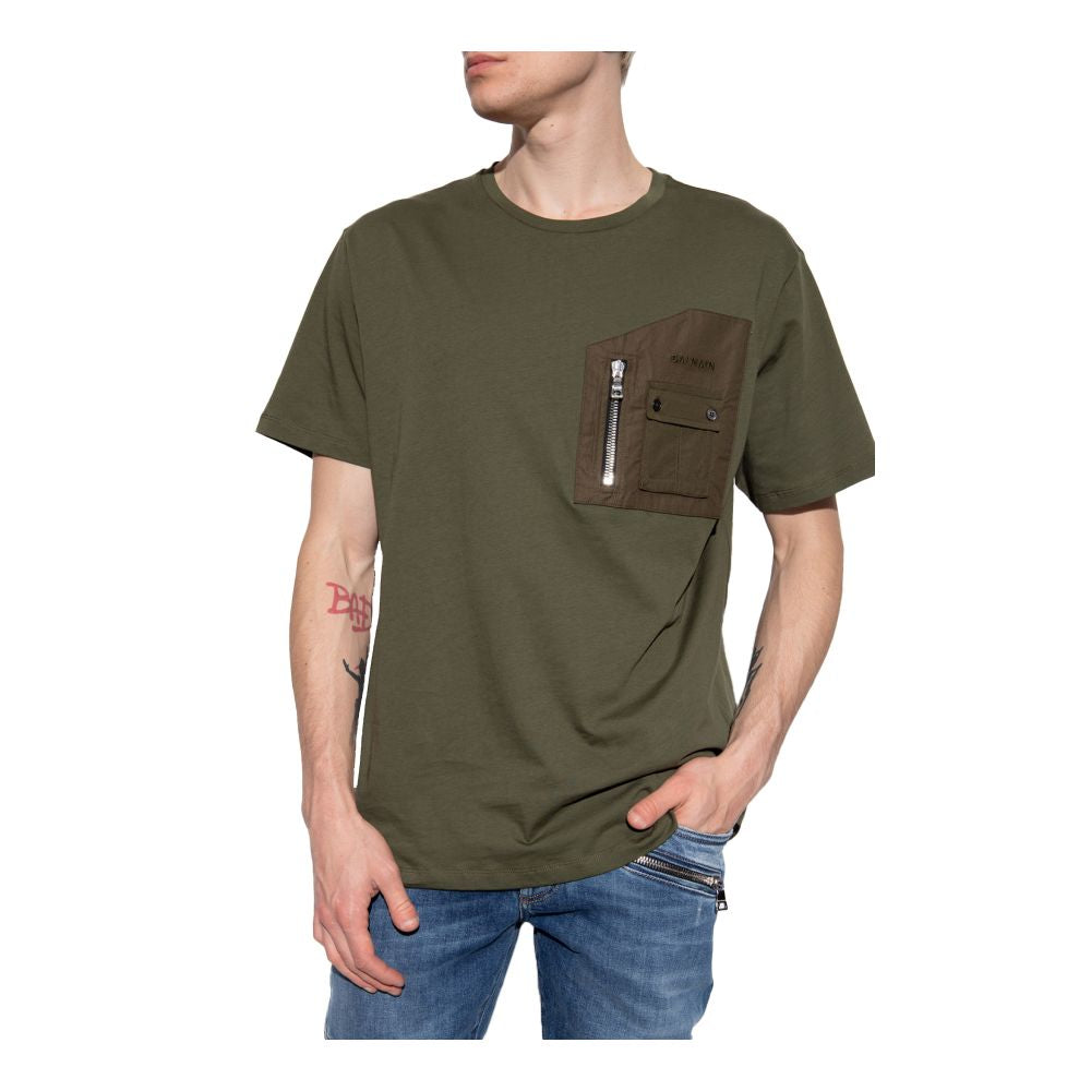 Tricou Balmain verde din bumbac