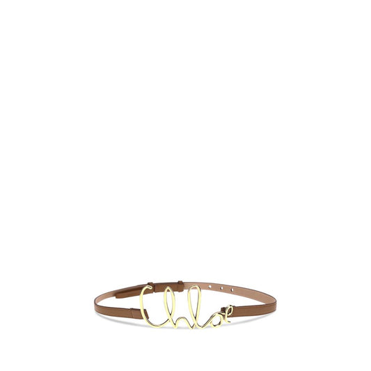 Chloé Brown Calf Leather Bos Taurus Thin Belt