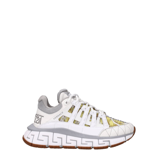 Versace White Leather Athletic Sneakers