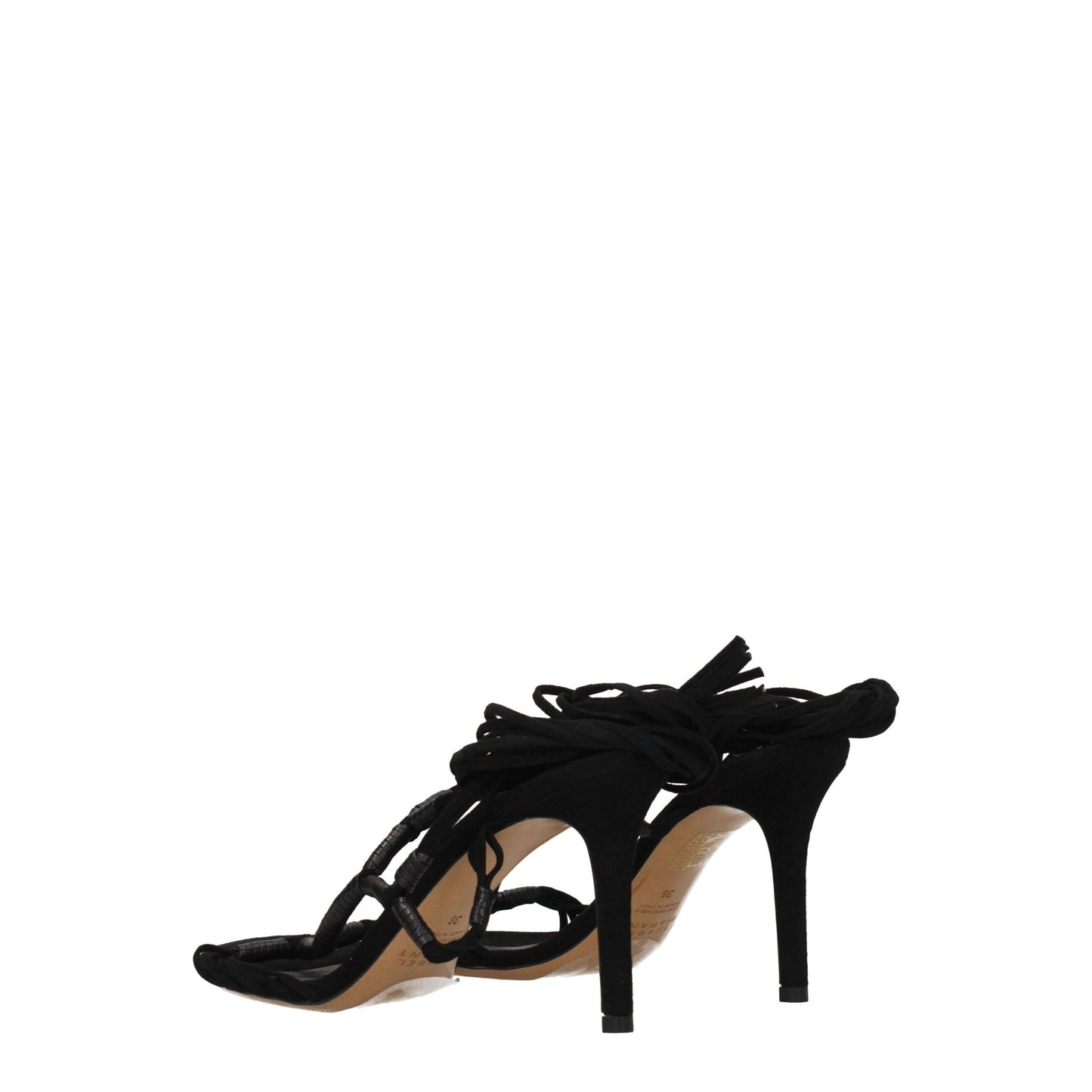 Isabel Marant Black Leather Stiletto Heel Sandals