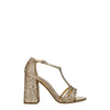 Miu Miu Gold Plastic Platform Sandals