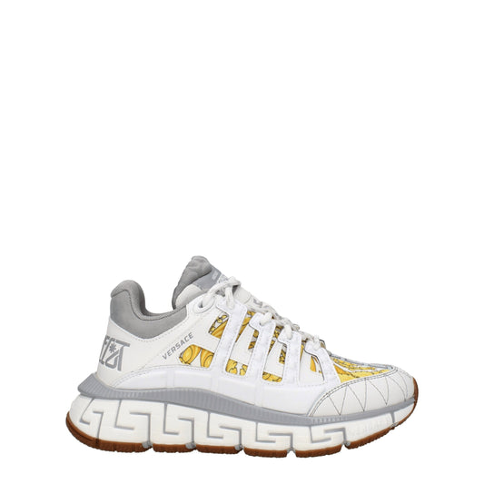 Versace White Fabric Athletic Sneakers