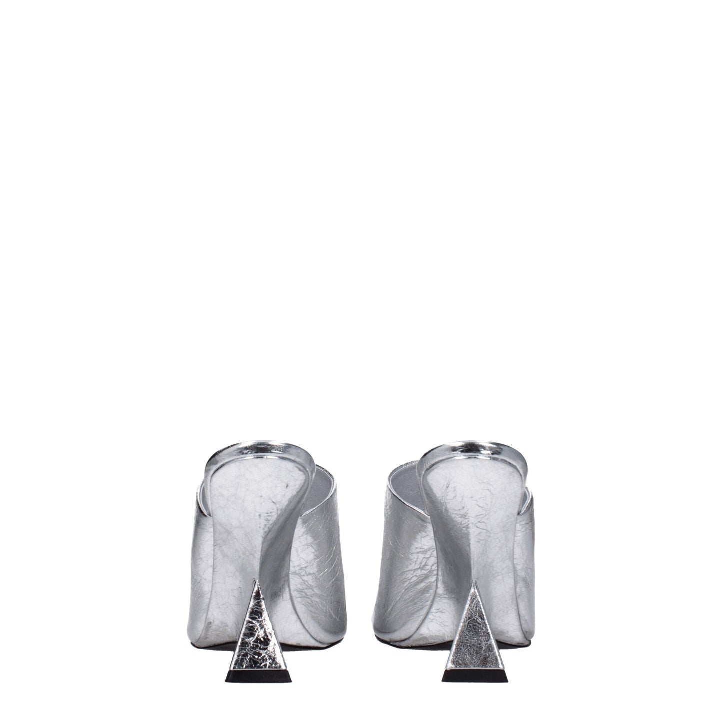 Attico grå lædersandaler med platform