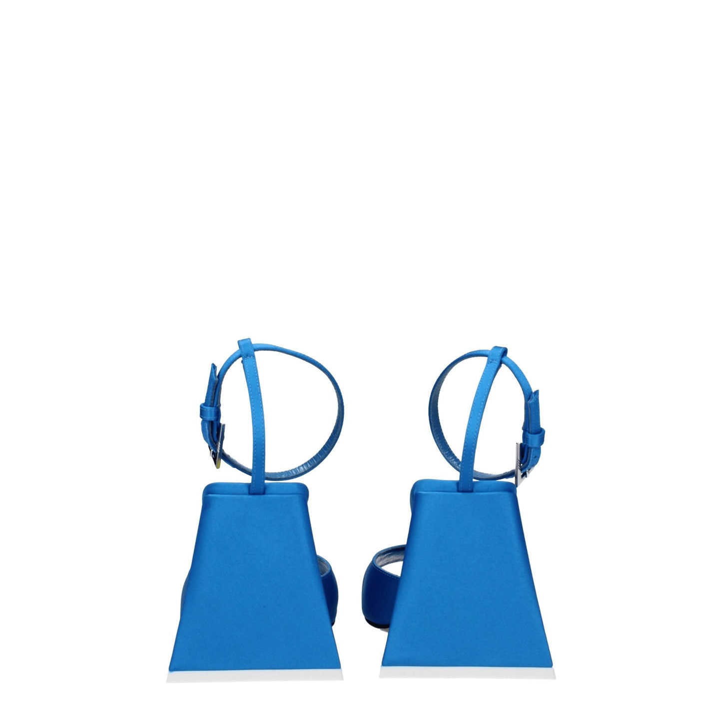 Attico Blå Satin Sandaler med Stiletto Hæl