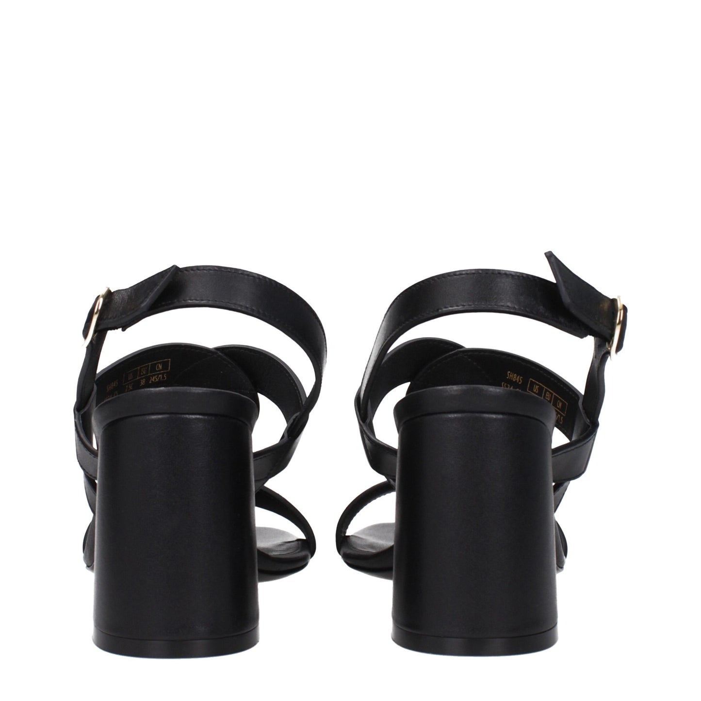 Stuart Weitzman sorte lædersandaler med plateau