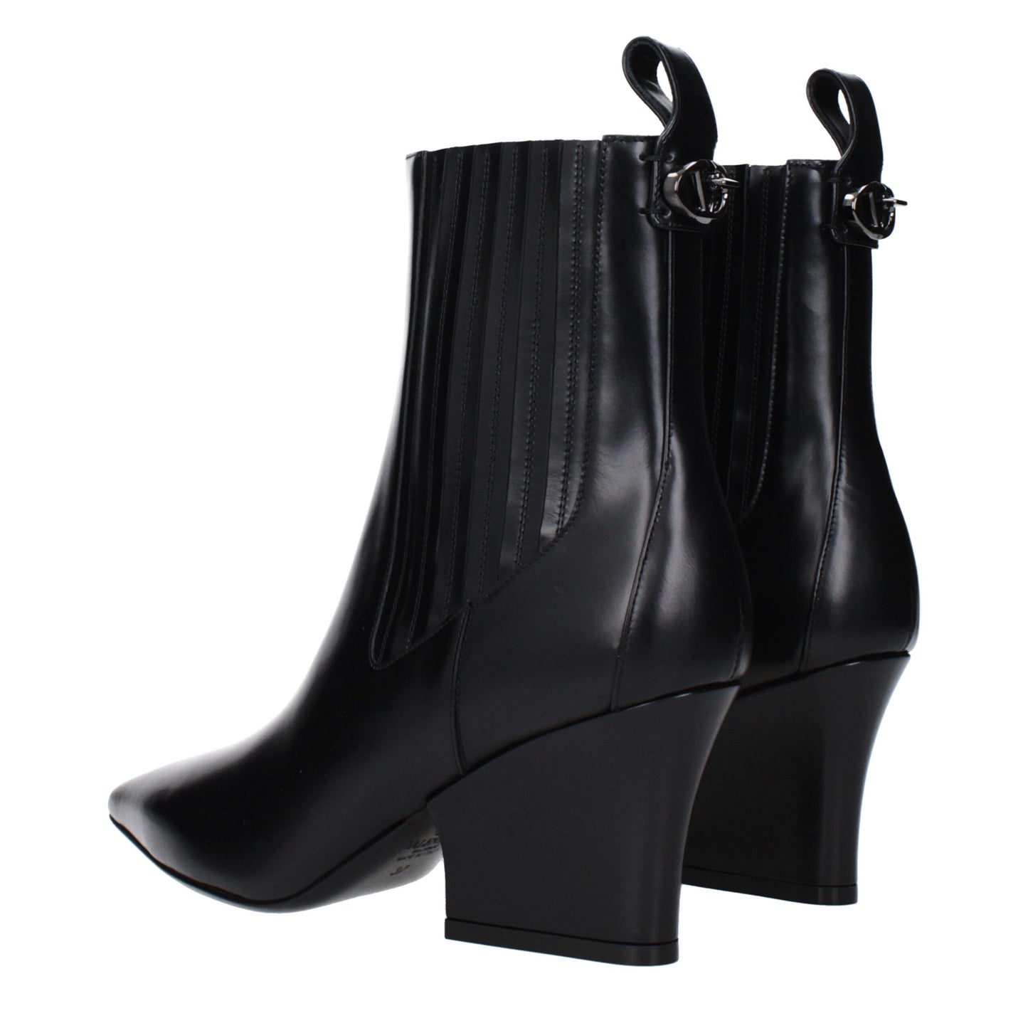 Valentino Garavani Black Leather Ankle Boots