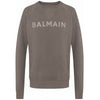 Balmain Gray Cotton Men Sweater