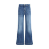 7FOR Blue Cotton Flared Jeans