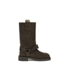 Ghete Burberry Suede Saddle la gleznă