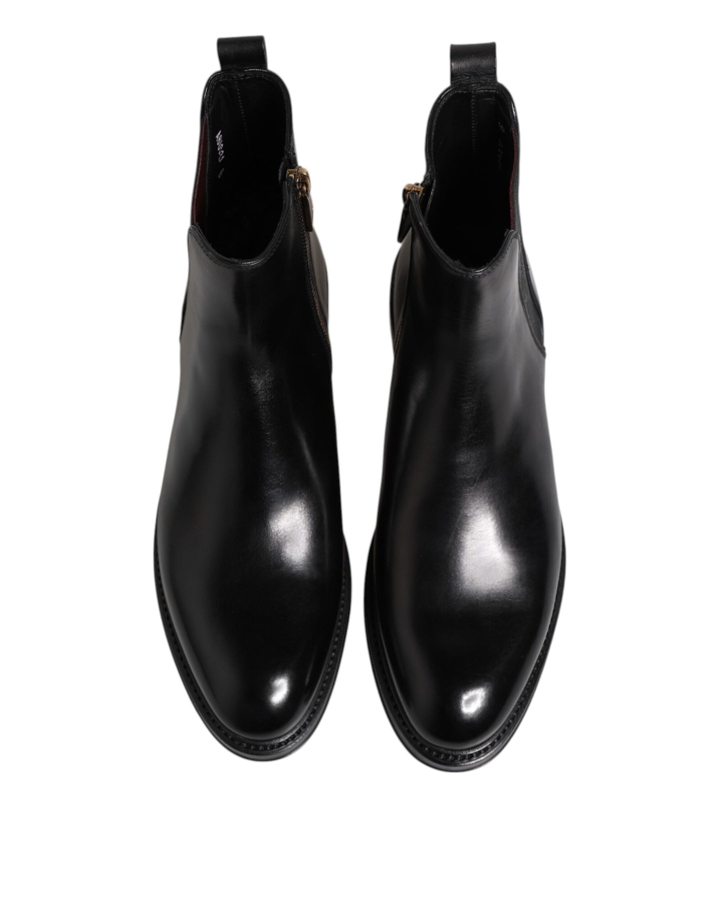 Ghete Dolce & Gabbana negre din piele Chelsea până la jumătatea gambei
