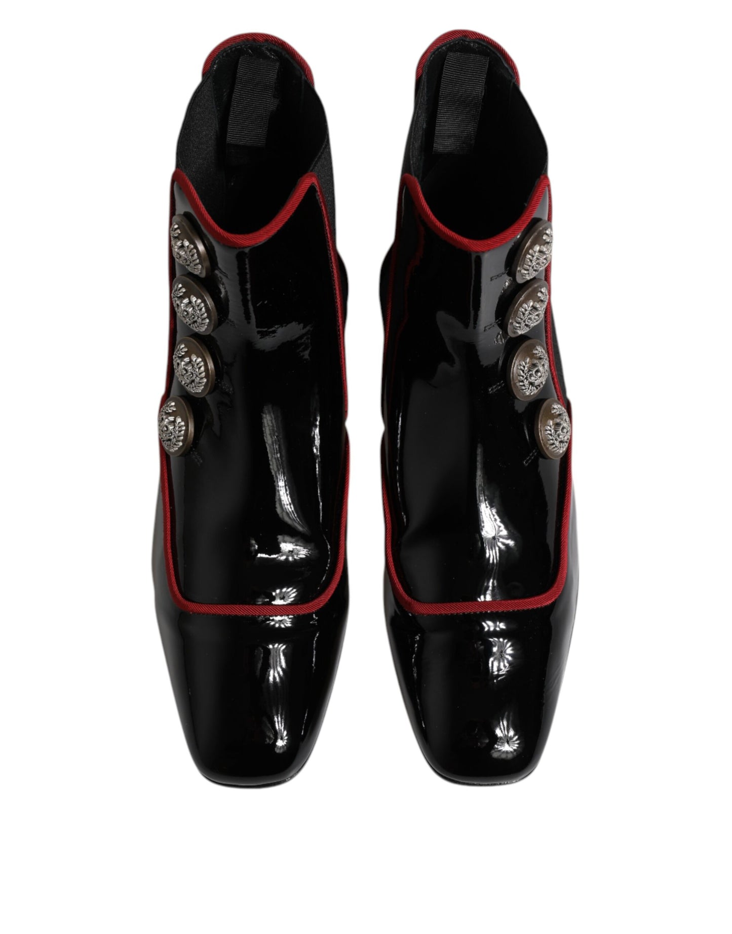 Ghete Chelsea Dolce & Gabbana Jackie negre cu nasturi