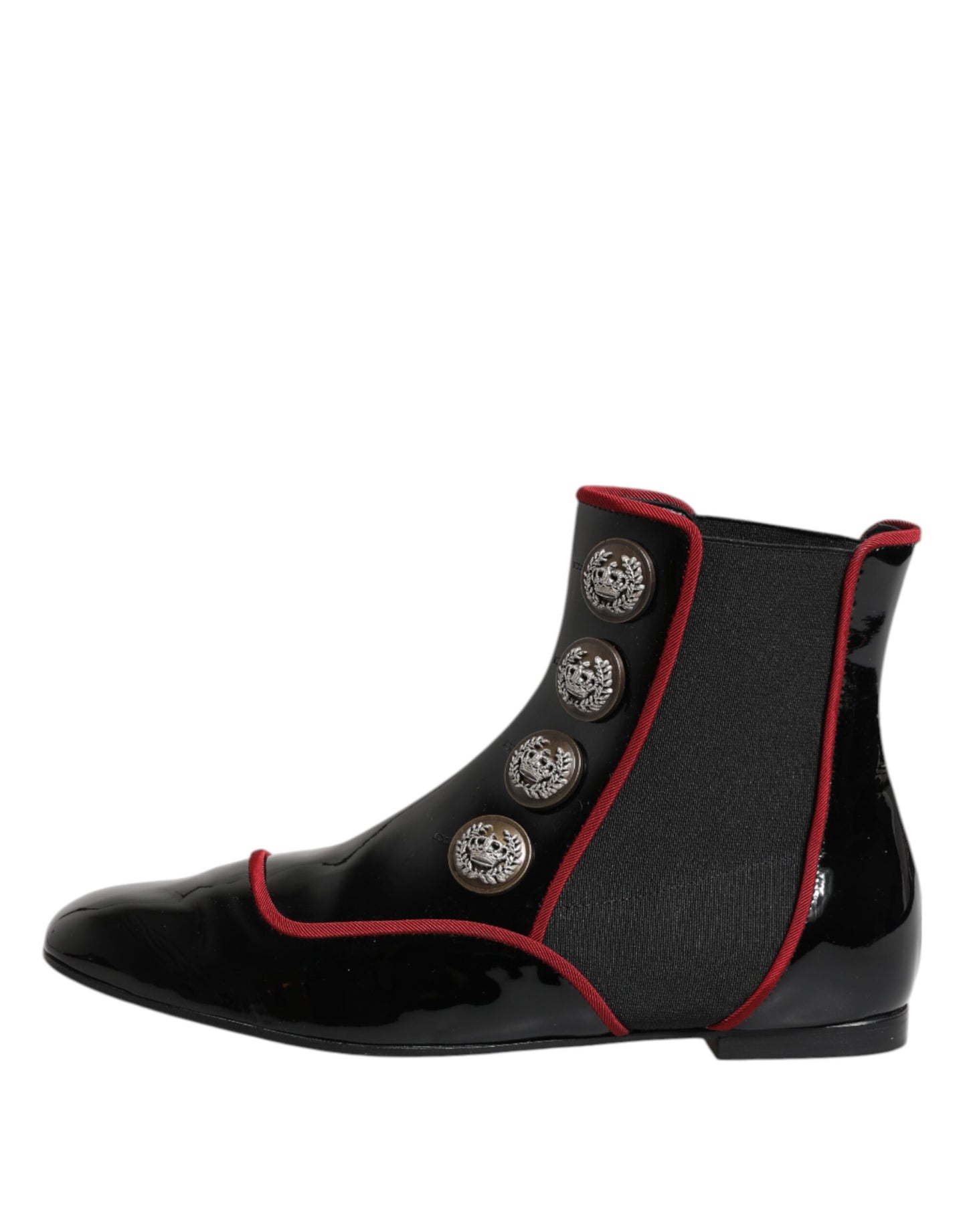 Ghete Chelsea Dolce & Gabbana Jackie negre cu nasturi