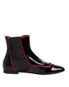 Ghete Chelsea Dolce & Gabbana Jackie negre cu nasturi