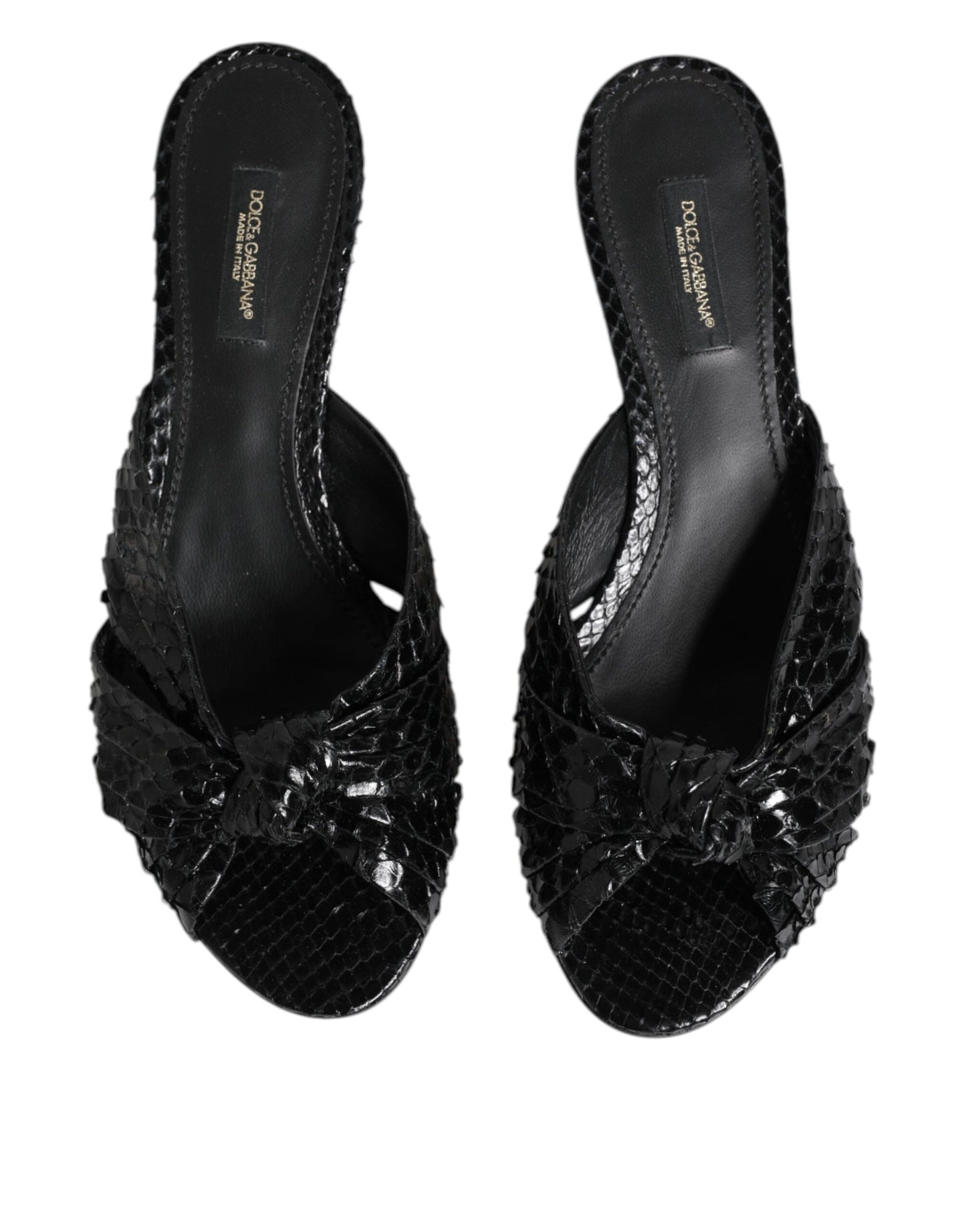 Sandale Dolce & Gabbana din piele neagră cu toc