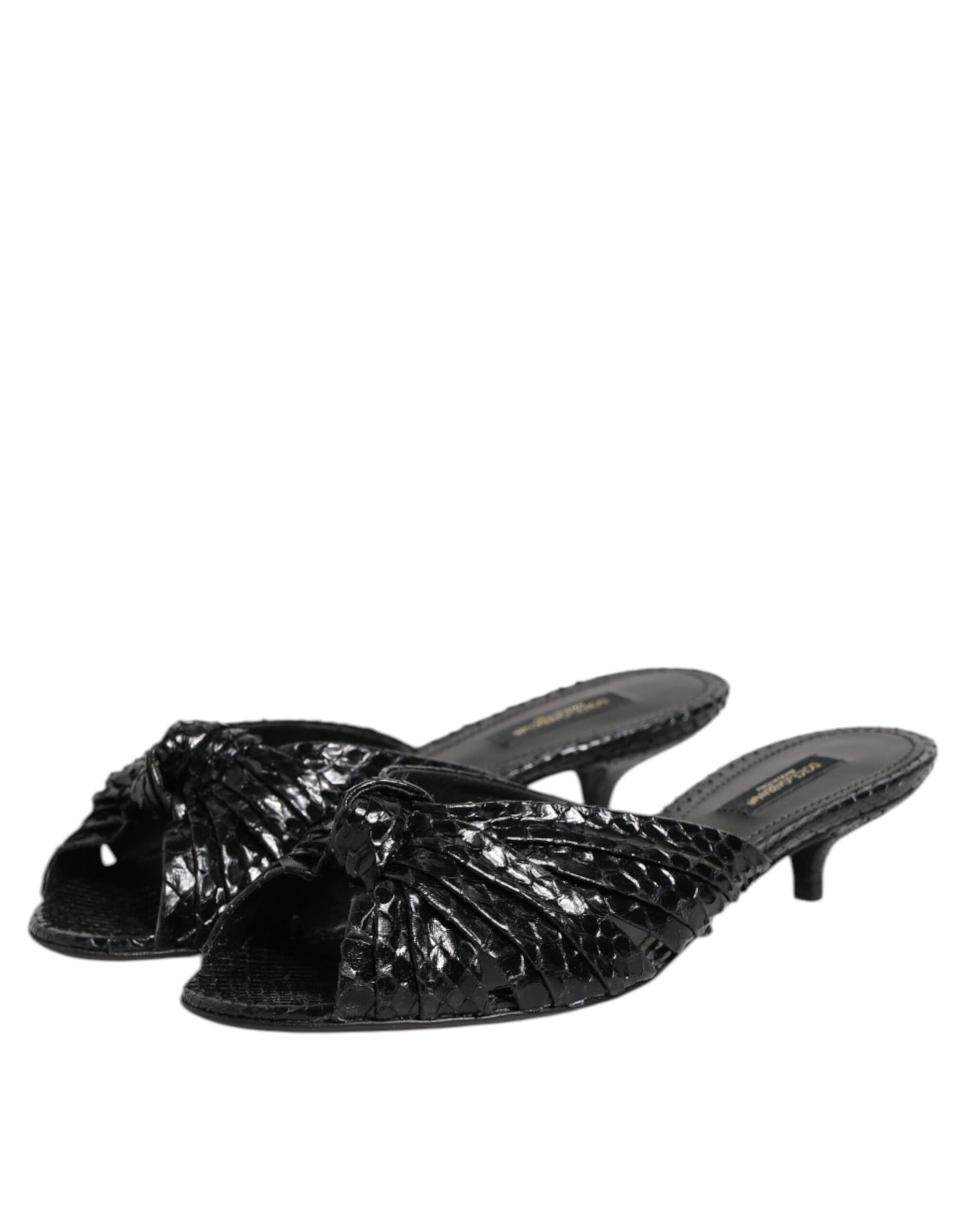 Sandale Dolce & Gabbana din piele neagră cu toc