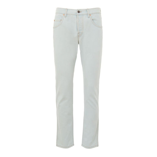 Gucci Blue Cotton Relaxed Fit Jeans