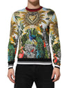 Dolce & Gabbana Tropical Heart Crown Silk Pullover Sweater