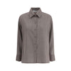 Golden Goose Brown Fleece Wool Dress Shirt