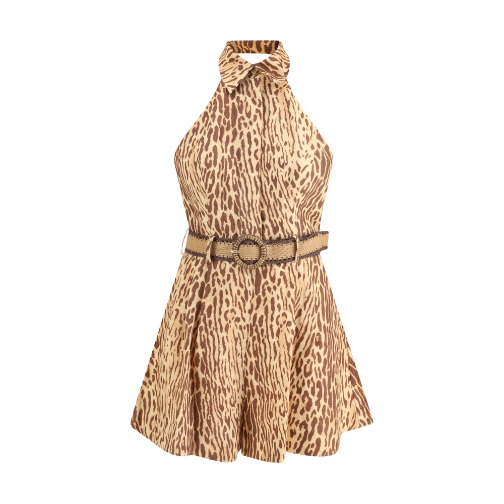 Rochie scurtă cu imprimeu leopard Zimmermann