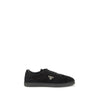 Prada Black Calf Leather Bos Taurus Low Top Sneakers