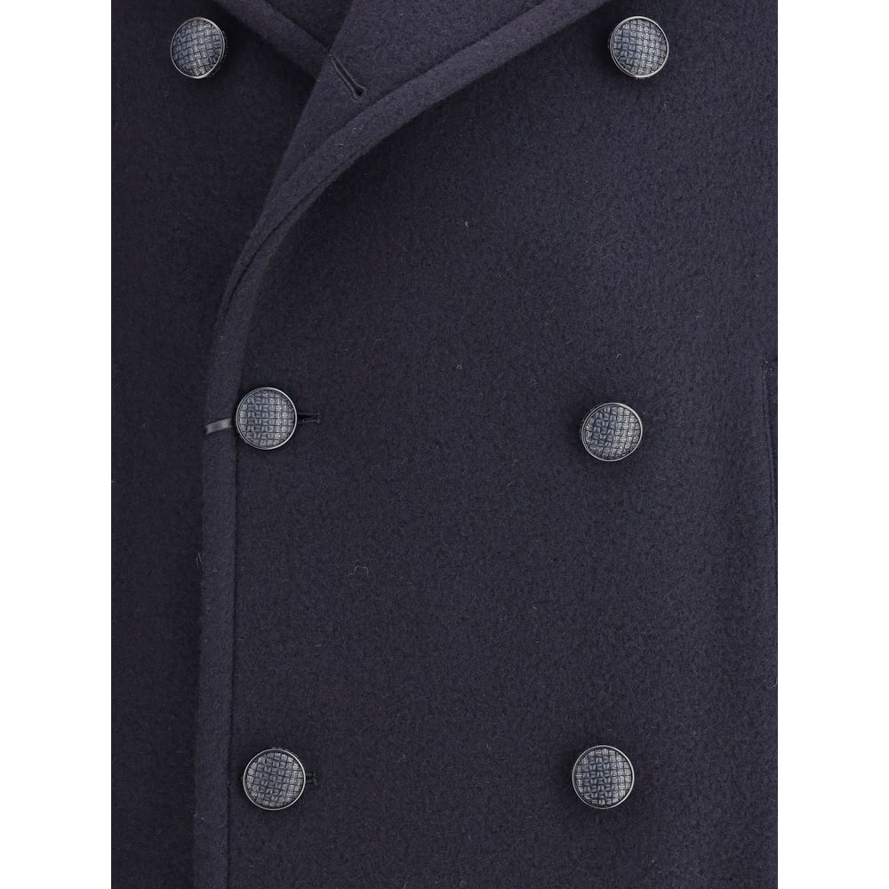 Tagliatore Blue Wool Coat