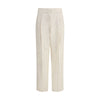 Fabiana Filippi Cream Cotton Casual Pants