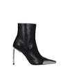 Off-White Black Leather Ankle Boots