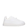 Burberry White Leather Low Top Sneakers